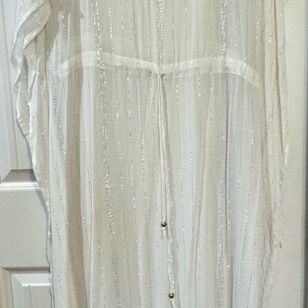 Elegant White Sheer Swim Coverup